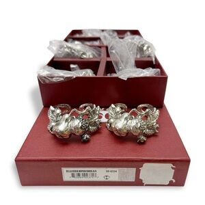 Arthur Court Della Robia Fruit Napkin Rings Set of 10 Aluminum